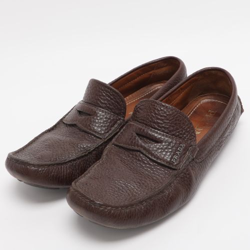 Size 41.5 Leather Penny Loafers - Prada - Modalova