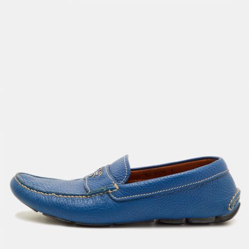 Size 41 Leather Logo Slip On Loafers - Prada - Modalova