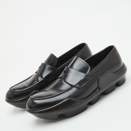 Size 42.5 Brushed Leather Slip On Loafers - Prada - Modalova