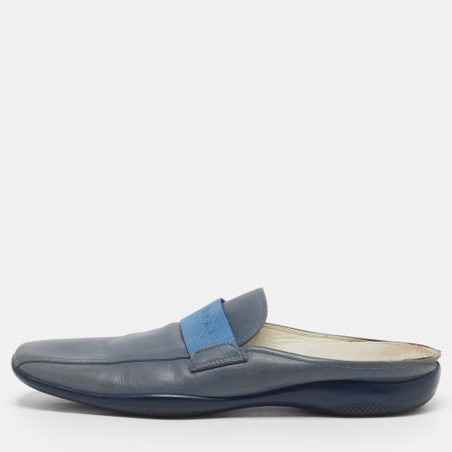 Size 45 Leather Logo Ribbon Flat Loafer Mules - Prada - Modalova