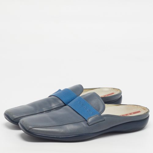 Size 45 Leather Logo Ribbon Flat Loafer Mules - Prada - Modalova