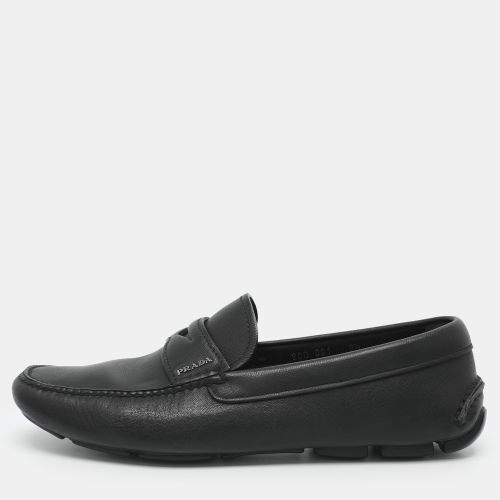 Logo Embellished Size 43.5 Leather Penny Loafers - Prada - Modalova