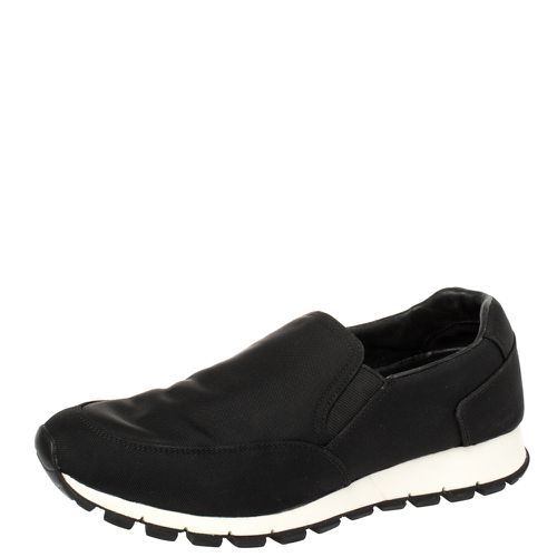 Prada Sport Black Canvas Slip On Sneakers Size 41 - Prada - Modalova