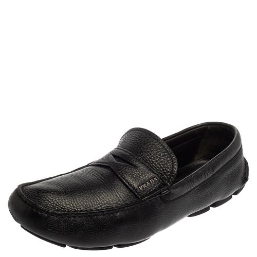 Prada Black Leather Penny Slip On Loafers Size 45 - Prada - Modalova