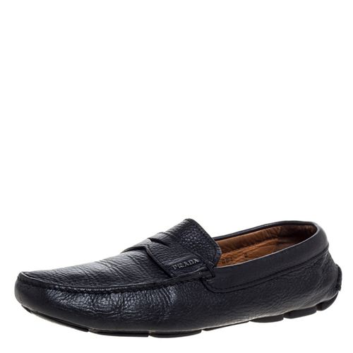 Prada Black Leather Driver Penny Slip On Loafers Size 42 - Prada - Modalova