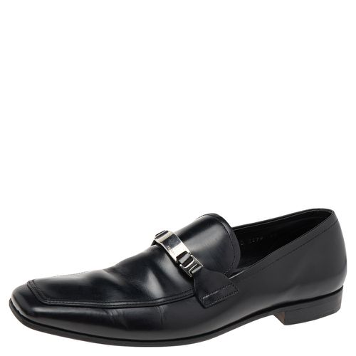 Prada Black Leather Slip on Loafers Size 43.5 - Prada - Modalova