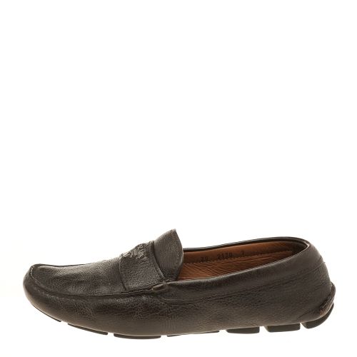 Dark Leather Penny Slip On Loafers Size 41 - Prada - Modalova