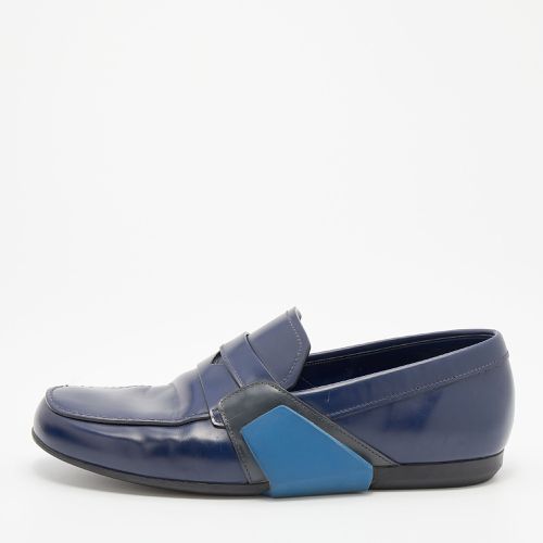 Prada Blue Leather Slip on Loafers Size 41.5 - Prada - Modalova