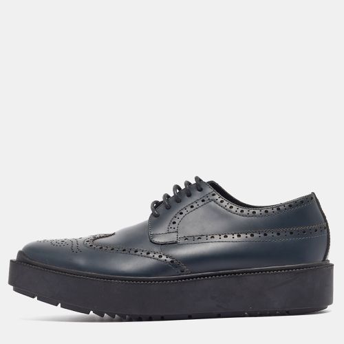 Prada Navy Blue Leather Brogue Deby Sneakers Size 39 - Prada - Modalova