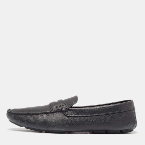 Prada Black Leather Slip On Loafers Size 46 - Prada - Modalova