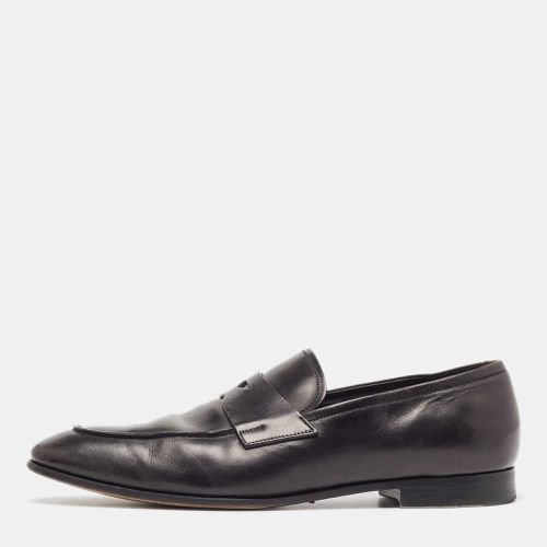 Prada Black Leather Slip On Loafers Size 44 - Prada - Modalova