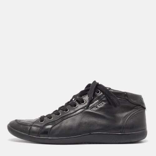 Prada Sport Black Nylon And Leather Lace Up Low Top Sneakers Size 45 - Prada - Modalova