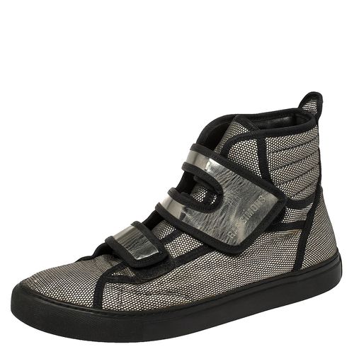 Raf Simons Metallic Black/White Checkered Canvas Velcro Strap High Top Sneakers Size 42 - Raf Simons - Modalova