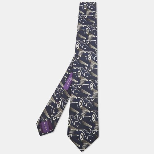 Ralph Lauren Navy Blue Abstract Jacquard Silk Tie - Ralph Lauren - Modalova