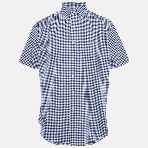 White Gingham Check Cotton Short Sleeve Shirt L - Ralph Lauren - Modalova