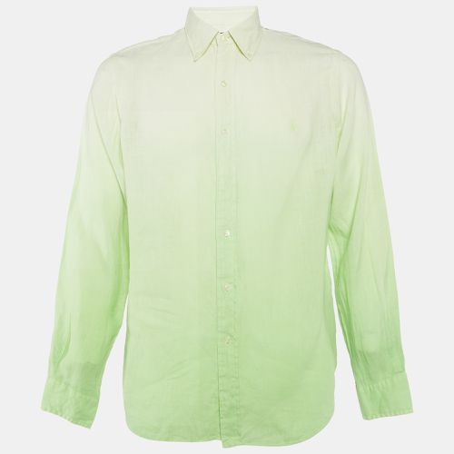 Ralph Lauren Green Ombre Linen Button Down Shirt M - Ralph Lauren - Modalova