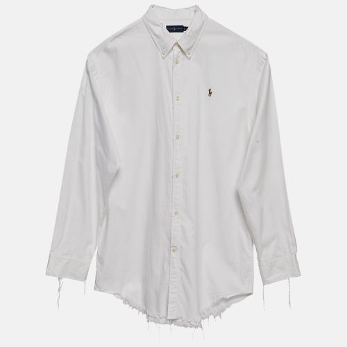 Ralph Lauren White Cotton Distressed and Raw Edge Detail Shirt XL - Ralph Lauren - Modalova