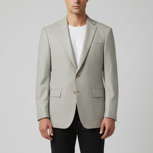 Houndstooth Wool Blend Single Breasted Blazer L - Ralph Lauren - Modalova