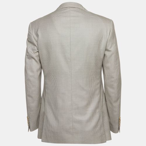 Houndstooth Wool Blend Single Breasted Blazer L - Ralph Lauren - Modalova