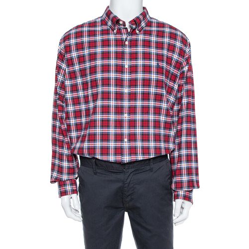 Ralph Lauren Red & Navy Blue Cotton Tartan Check Button Front Shirt XXL - Ralph Lauren - Modalova