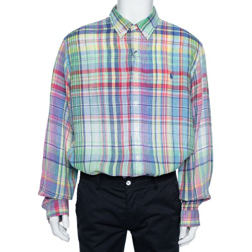 Ralph Lauren Multicolor Checkered Ocean Wash Linen Slim Fit Shirt XXL - Ralph Lauren - Modalova