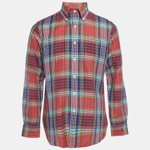 Ralph Lauren Multicolor Tartan Check Linen Blend Custom Fit Shirt M - Ralph Lauren - Modalova