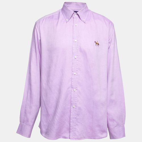 Ralph Lauren Lavender Cotton Logo Embroidered Button Down Shirt S - Ralph Lauren Purple Label - Modalova