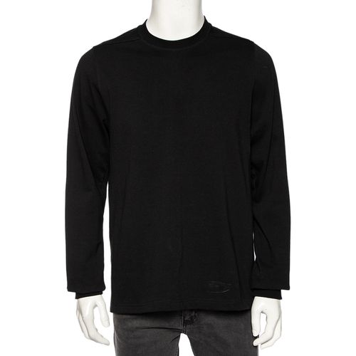 Rick Owens Black Knit Vega Combo Long Sleeve Crewneck Sweatshirt S - Rick Owens - Modalova