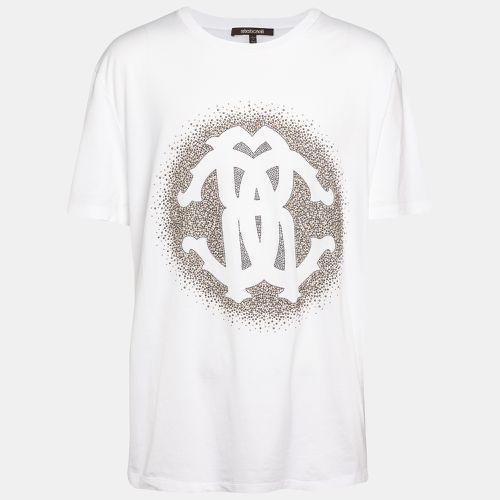 Roberto Cavalli White Logo Detail Cotton T-Shirt XXXL - Roberto Cavalli - Modalova