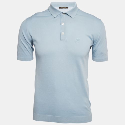 Roberto Cavalli Light Blue Silk Knit Polo T-Shirt M - Roberto Cavalli - Modalova