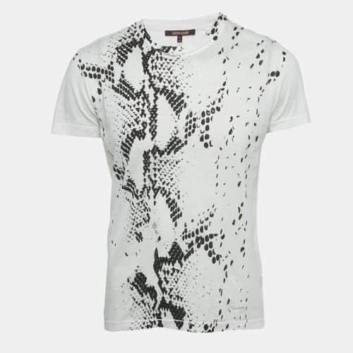 Roberto Cavalli White Snakeskin Print Jersey T-Shirt S - Roberto Cavalli - Modalova