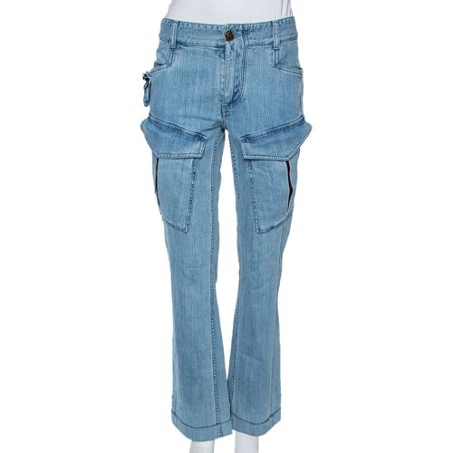 Roberto Cavalli Indigo Light Wash Denim Cargo Jeans S - Roberto Cavalli - Modalova