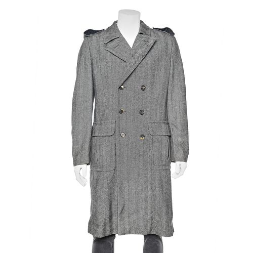 Roberto Cavalli Grey Wool Herringbone Double Breasted Coat XL - Roberto Cavalli - Modalova