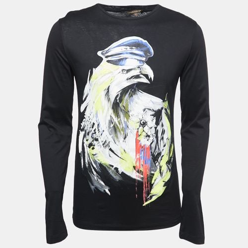 Roberto Cavalli Black Printed Cotton Full Sleeve T-Shirt S - Roberto Cavalli - Modalova