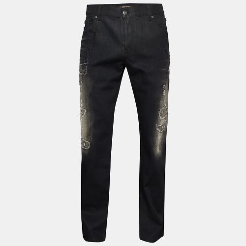 Roberto Cavalli Black Denim Distressed Jeans XL - Roberto Cavalli - Modalova