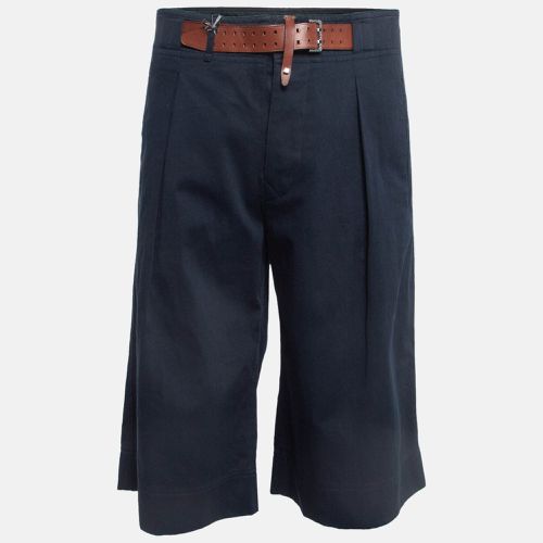 Roberto Cavalli Navy Blue Gabardine Belted Chino Shorts M - Roberto Cavalli - Modalova