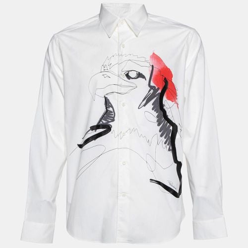 Roberto cavalli White Bird Print Cotton Slim Fit Shirt XL - Roberto Cavalli - Modalova