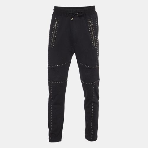 Robert Cavalli Black Cotton Knit Embellished Track Pants L - Roberto Cavalli - Modalova