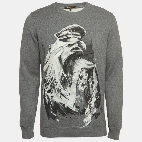 Roberto Cavalli Grey Eagle Print Cotton Knit Sweatshirt S - Roberto Cavalli - Modalova