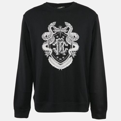 Roberto Cavalli Black Logo Print Cotton Knit Sweater L - Roberto Cavalli - Modalova