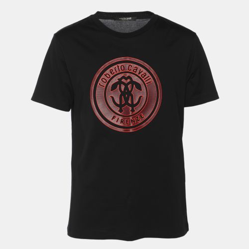 Robert Cavalli Black Jersey Logo Print T-Shirt M - Roberto Cavalli - Modalova