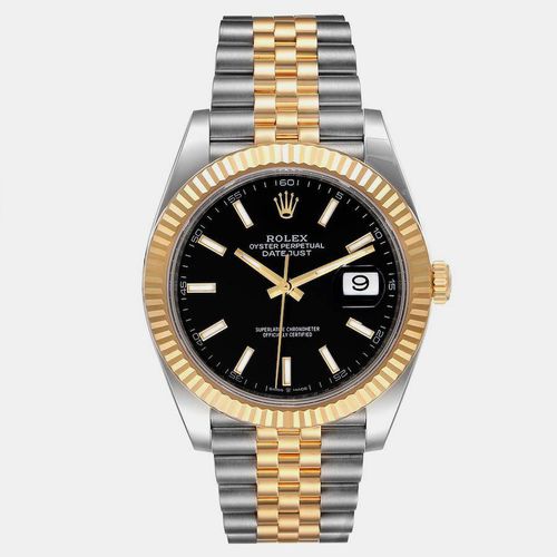 Rolex Black 18k Yellow Gold Stainless Steel Datejust 126333 Men's Wristwatch 41 mm - Rolex - Modalova