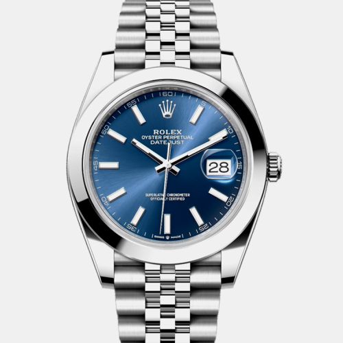 Rolex -Stainless Steel Blue automatic Datejust 126300 - Rolex - Modalova