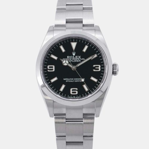 Rolex Black Stainless Steel Explorer 124270 Automatic Men's Wristwatch 36 mm - Rolex - Modalova