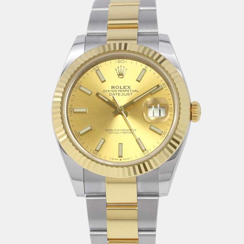 Rolex Champagne 18k Yellow Gold Stainless Steel Datejust 126333 Automatic Men's Wristwatch 41 mm - Rolex - Modalova