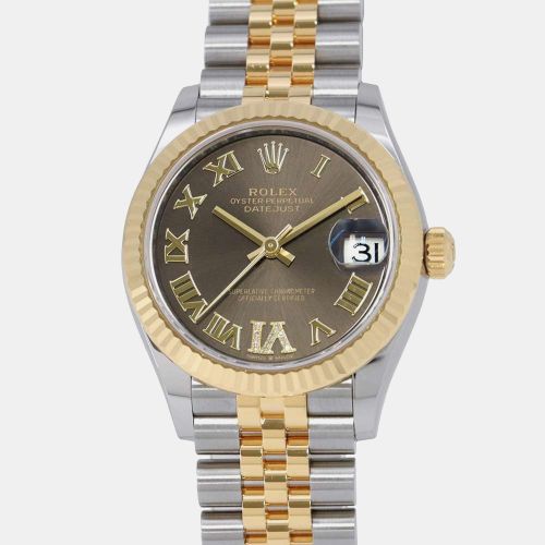 Dark 18k Yellow Gold Stainless Steel Datejust Automatic Men's Wristwatch 31 mm - Rolex - Modalova