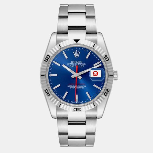 Rolex Datejust Turnograph Steel White Gold Blue Dial Men's Watch 116264 36 mm - Rolex - Modalova