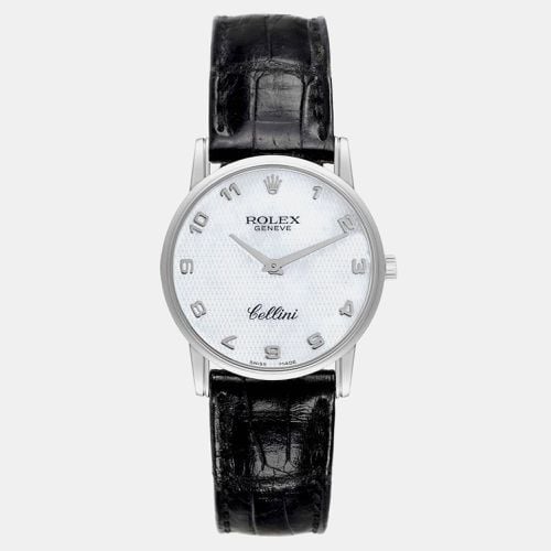 Rolex Cellini Classic Mother of Pearl Dial White Gold Men's Watch 5116 31.8 mm - Rolex - Modalova