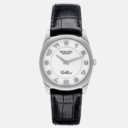 Rolex Cellini Danaos White Gold Black Strap Men's Watch 34.0 mm - Rolex - Modalova