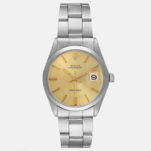 OysterDate Precision Champagne Dial Steel Vintage Mens Watch 6694 - Rolex - Modalova